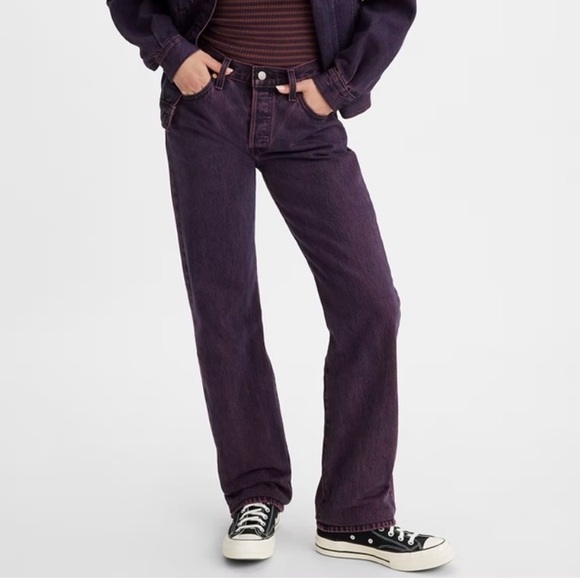 Levi's® Premium 501® ‘90S Women’s Colored Denim Jeans in Chroma Acid Purple - Picture 1 of 7
